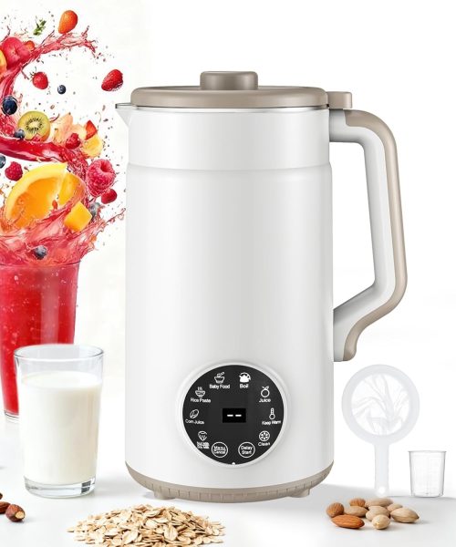 10-in-1 Nut Milk Maker Machine,42oz(1300ml) Almond & Soy Milk Maker | Self-Cleaning | One-Touch Operation